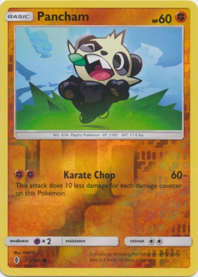 Pancham - 72/145 - Common - Reverse Holo - Sun & Moon: Guardians Rising