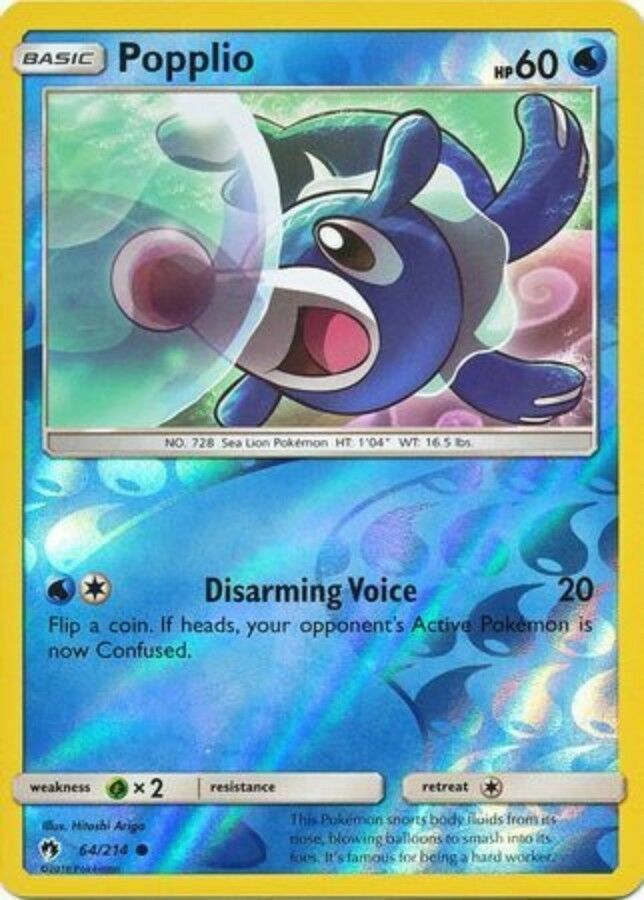 Popplio 64/214 Reverse Holo - Common - Lost Thunder