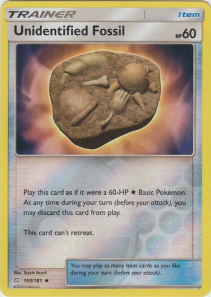 Unidentified Fossil Reverse Holo - 155/181 -Common- Sun & Moon: Team Up