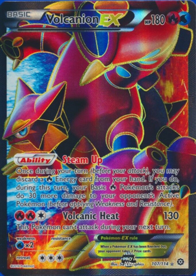 Volcanion EX Full Art - 107/114 - Ultra Rare - XY Steam Siege