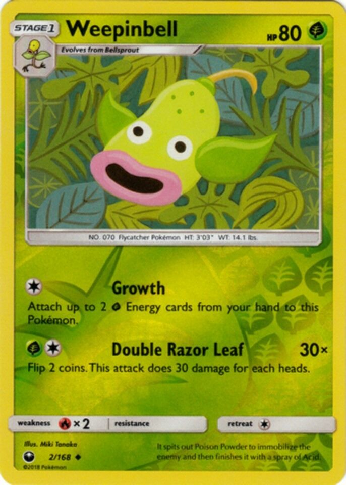 Weepinbell Reverse Holo - 2/168 - Uncommon - Celestial Storm