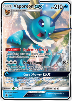 Vaporeon GX - SM172/248 - Promo - SM Black Star Promos