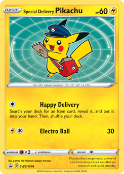 Special Delivery Pikachu - SWSH074/184 - Promo - SWSH Black Star Promos