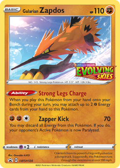 Galarian Zapdos - SWSH124/184 - Promo - SWSH Black Star Promos