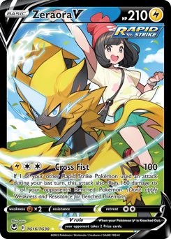 Zeraora V(Reverse) - TG16/30(Rev) - Trainer Gallery Rare Holo V - Silver Tempest Trainer Gallery