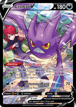 Crobat V(Reverse) - TG20/30(Rev) - Rare Holo V - Lost Origin Trainer Gallery