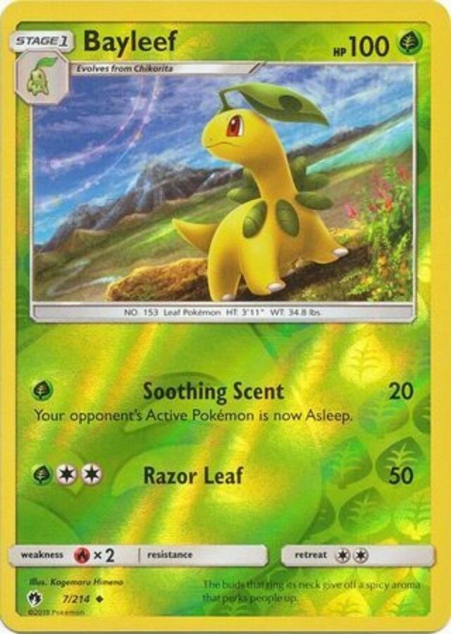 Bayleef Reverse Holo - 7/214 - Uncommon - Lost Thunder - 7th City