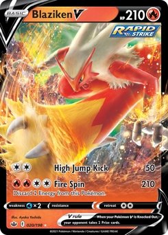 Blaziken V - 20/198 - Rare Holo V - Chilling Reign - 7th City