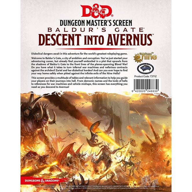 D&D Dungeon Master's Screen: Baldurs Gate Descent Into Avernus - 7th City
