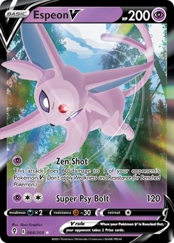 Espeon V - 64/203 - Rare Holo V - Evolving Skies - 7th City