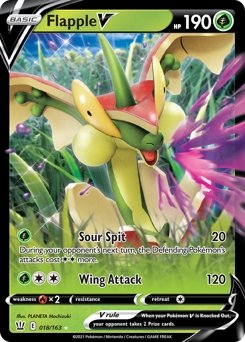 Flapple V - 18/163 - Rare Holo V - Battle Styles - 7th City