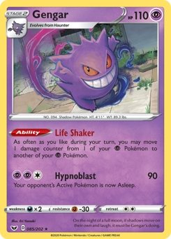 Gengar - 85/202 - Rare Holo - Sword & Shield - 7th City